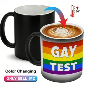 Color Changing "Gay Test" Mug – Rainbow Heat Change Coffee Cup, Funny LGBT Ceramic Mug, Novelty Tea Cup, Birthday Gifts, Christmas Gift for LGBTQ Friends