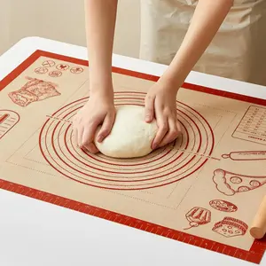 Silicone Baking Dough Mat - 28x20In Extra Large Nonstick Reusable Kitchen Counter Kneading Board, Thick Mat with Measurements for Cookie, Bread, Pie, Pizza, Fondant Making