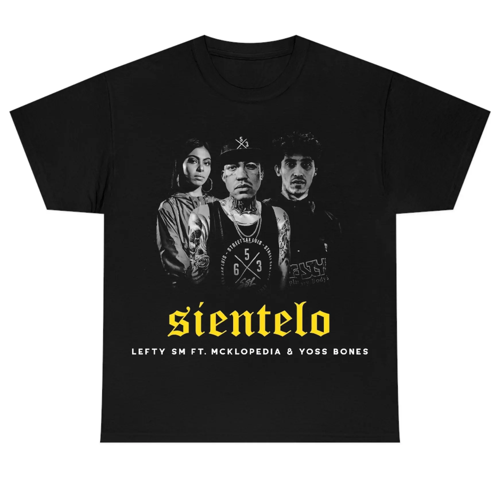 Women's Casual Cotton Basic Graphic T-Shirt - Short-Sleeve, Crew Neck, Digital Print, Fitted, 2XL-5XL, All Seasons, Lefty SM Chicano Rap Streetwear Top HY4757, S To 5Xl
