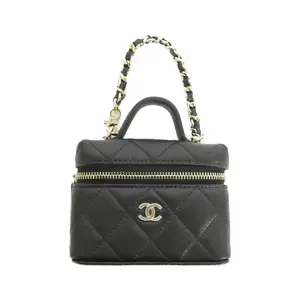 Pre-owned CHANEL Calfskin Small Leather Goods Caviar Skin Bag Charm