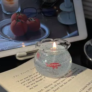 Bubble Fish Tank Scented Candle, Creative Gift Souvenir, Photography Prop Scene Decoration, Smokeless Jelly Wax Candle, Perfect Holiday Gift