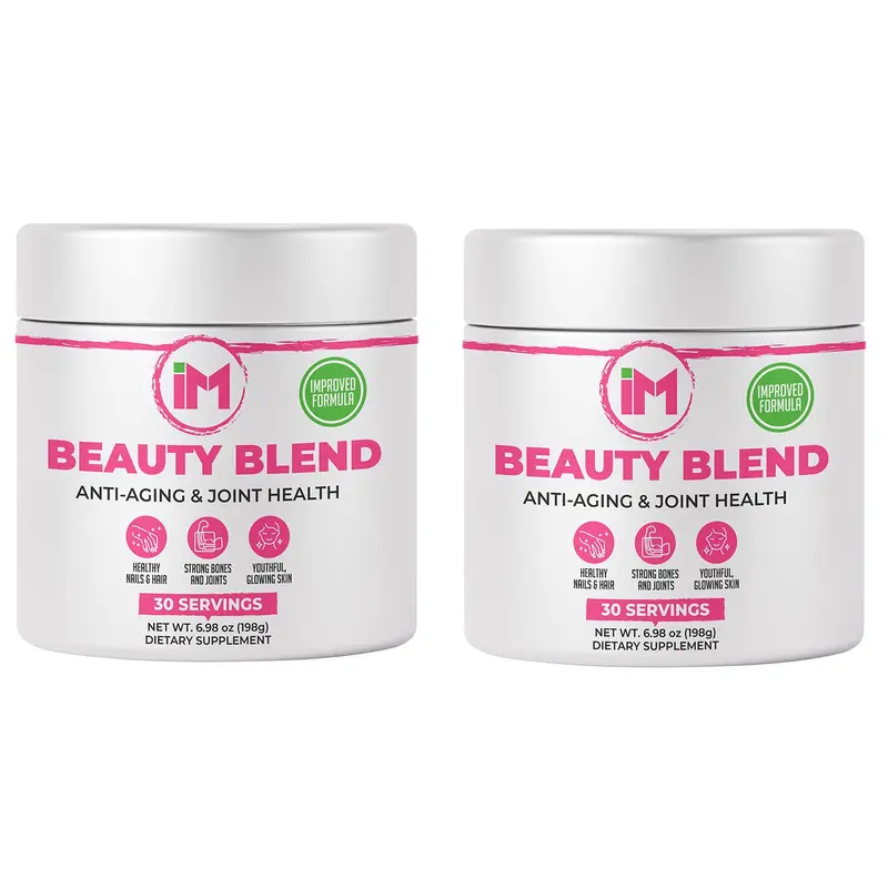 IM Beauty Blend - 2 Bottles - Collagen Powder with Hyaluronic Acid & B6 | Anti-Aging & Joint Health | Hair, Skin, & Nails | 30 servings Dietary Supplement
