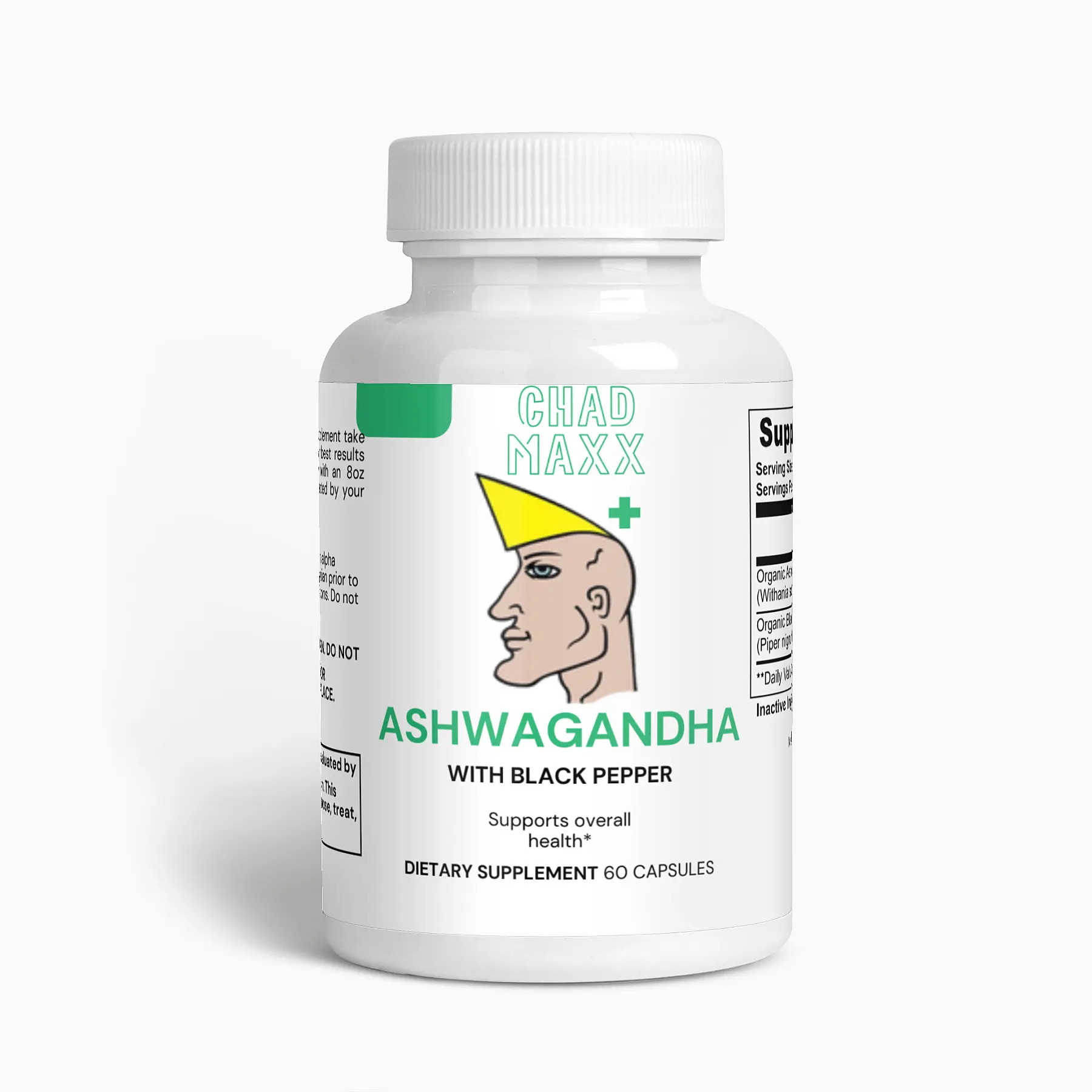 Chad Maxx + Ashwagandha with Black Pepper Supplement for Optimal Alpha Health - Dietary Supplement 60 Capsules