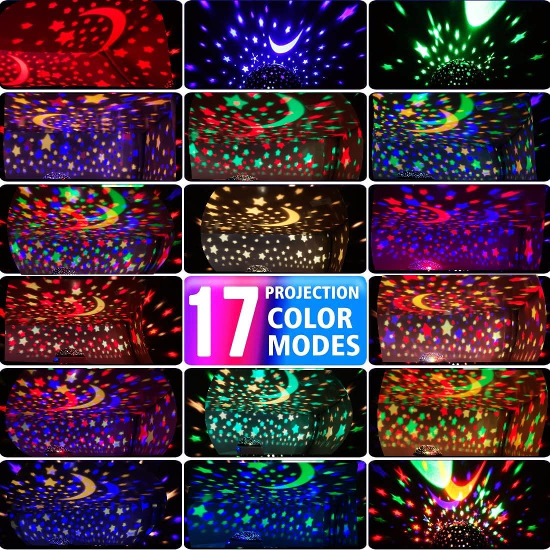 Ultimate Star Projector Gift for Girls 1-14 - Rotating Starry Sky Night Light, 17 Color Modes, Perfect Birthday & Holiday Present for Kids