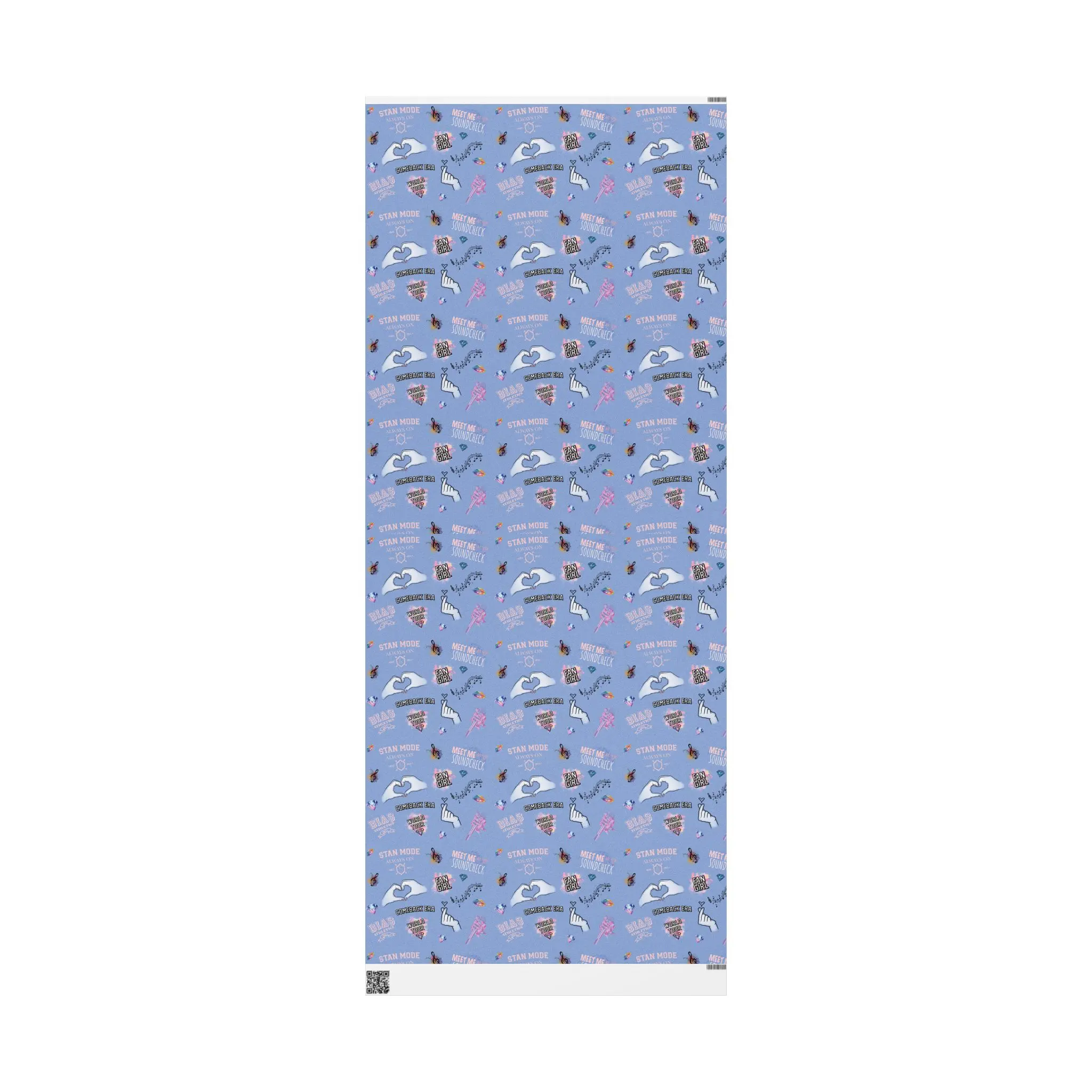 Kpop Inspired Wrapping Paper | Blue Aesthetic Gift Wrap