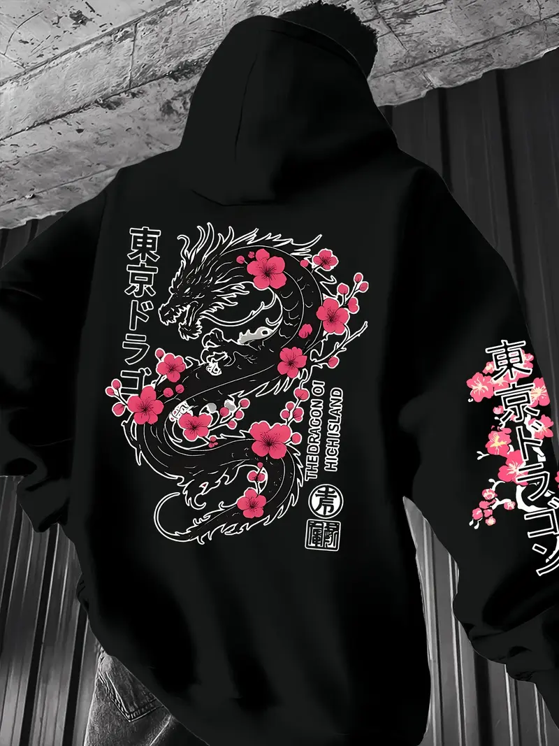 Chinese dragon cream hoodie - TikTok Shop