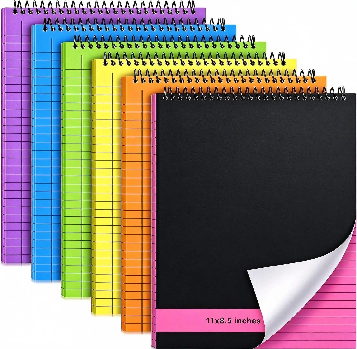 6 Pcs Spiral Notebooks,8.5 x 11 Inches,70 Sheets, College Ruled Aesthetic Legal Pad Top Spiral Steno Pads Colored Paper Assorted Covers for Writing School,Work,Note-Taking, Travel Diary,Ideal Gifts, sohochic,offline contactnotebook,tiktokshopstockup