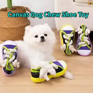 Canvas Dog Chew Shoe Toy | Durable Teeth Cleaning Toy | Mental Stimulation for Bored Dogs