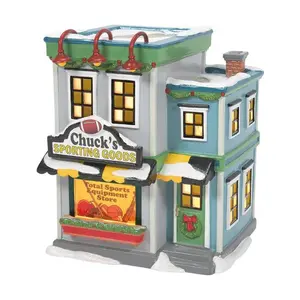 Department 56 Peanuts Village Chuck's Sporting Goods Store Lit Building, 6.81 Inch, Multicolor