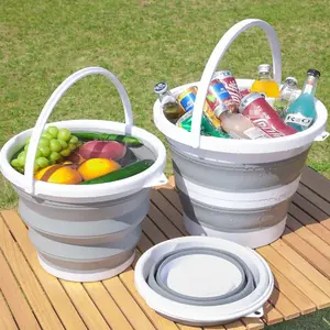 Portable folding bucket Outdoor fishing bucket Large car travel car wash bucket Student dormitory water bucket camping bench
