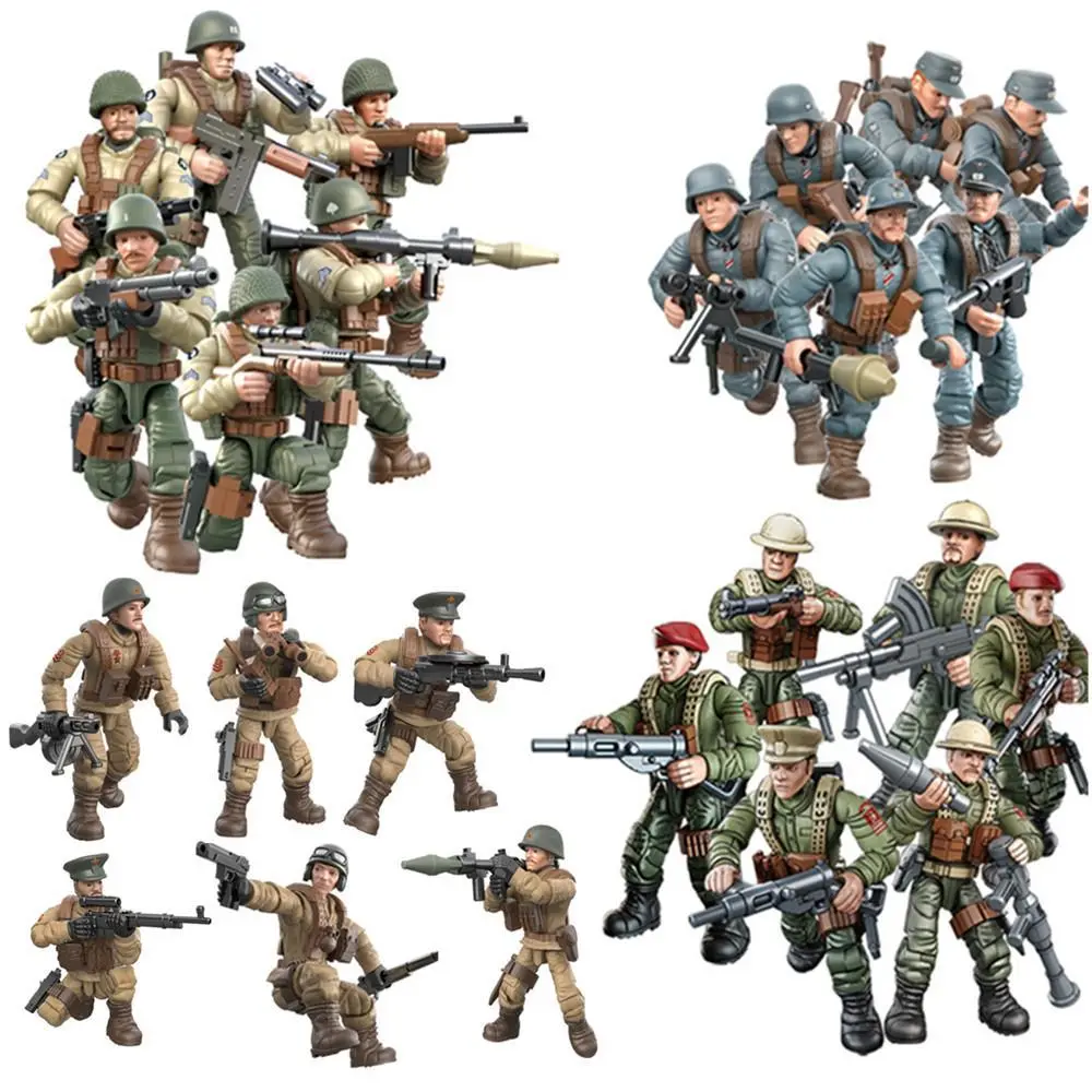 2024 WW2 Army Military, SWAT Special Force Soldier Figures Model Building Bricks & Parts, Unisex Environment Friendly Material Children's Toy Gift (No Original Box)