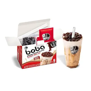J WAY Instant Brown Sugar Boba Milk Tea-6 Servings - 78g x 6 Pack