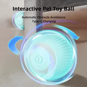 Pet Interactive Toy Ball, 360° Automatic Rotating Roller Ball, Rechargeable Pet Exercise Chase Toy Ball, Suitable for Cats and Dogs to Play, Pet Products, Dog Stuff