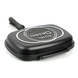 Double-Sided Grill Pan, Aluminum Kitchen Griddle, Ideal for Eggs, Omelets, Sandwiches, Bread Toasting, Versatile Cooking Tool