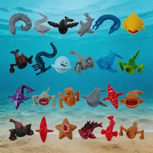 24 Mini Sea Creature Figurines, Fun Collectible Models, Perfect for Display or Gifting, Unique Aquarium Decorations