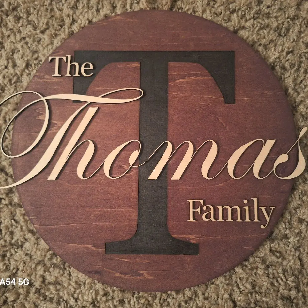 12 in Personalized Family Door Signs - Family Name Design - Custom Wooden Sign for Home Decor