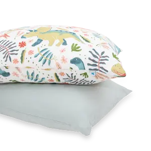 Cotton Muslin Pillowcase 2 Pack - Boho Dino Cotton Muslin Pillowcase 2 Pack - Boho Dino