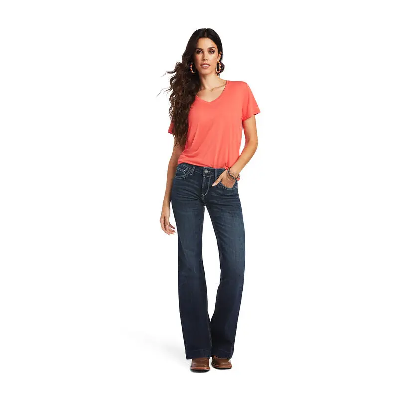 Ariat Aisha Wide Leg Trouser - Women's Basic Minimalist Top with Wide Leg Pants for Hip Casual Wear