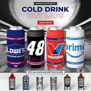 Hendrick Motorsports Universal Buddy - Fits 12oz Cans, Slim Cans, 12oz Bottles, 16oz Cans - Stainless Steel - Double Wall Insulated Drinkware Flasks- Cold 12+ Hours Hot 6+ Hours Stainless