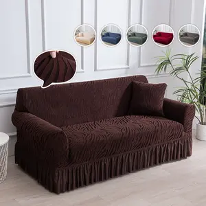Integrated Stretch Skirt Sofa Cover - Suitable for All Seasons, Machine Washable and Hand Washable, Pet Scratch Resistant, Stain Resistant, Non-Slip Integrated Wrap Design, Suitable for Living Room Sofa Elastic Sofa Cover Sofa Couch Covers