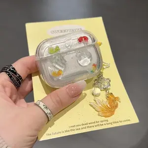 Cute Fish & Koi Design Earphone Case, 3D Irregular Acrylic Earphone Protective Cover, Earphone Accessories Compatible with AirPods Pro, Audio, Protection