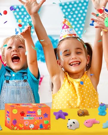 30 Pack Squishy Toys, Kawaii Squishies Party Favors for Kids 4-8 8-12 Treasure Box Toys for Classroom Birthday Xmas Gifts Goodie Bag Mini Animals Mochi Squishy Stress Relief Sensory Toys Random