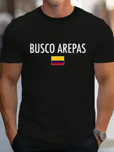 100% Cotton Busco Arepas Colombia Colombian Food T-Shirt Women's Men's Graphic Tee Crew Neck summer vacation Tops