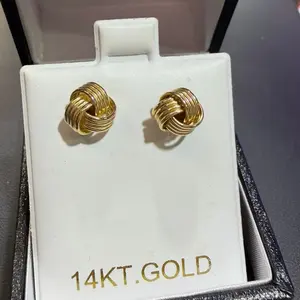 14Kt Gold  Knot Stud Earrings