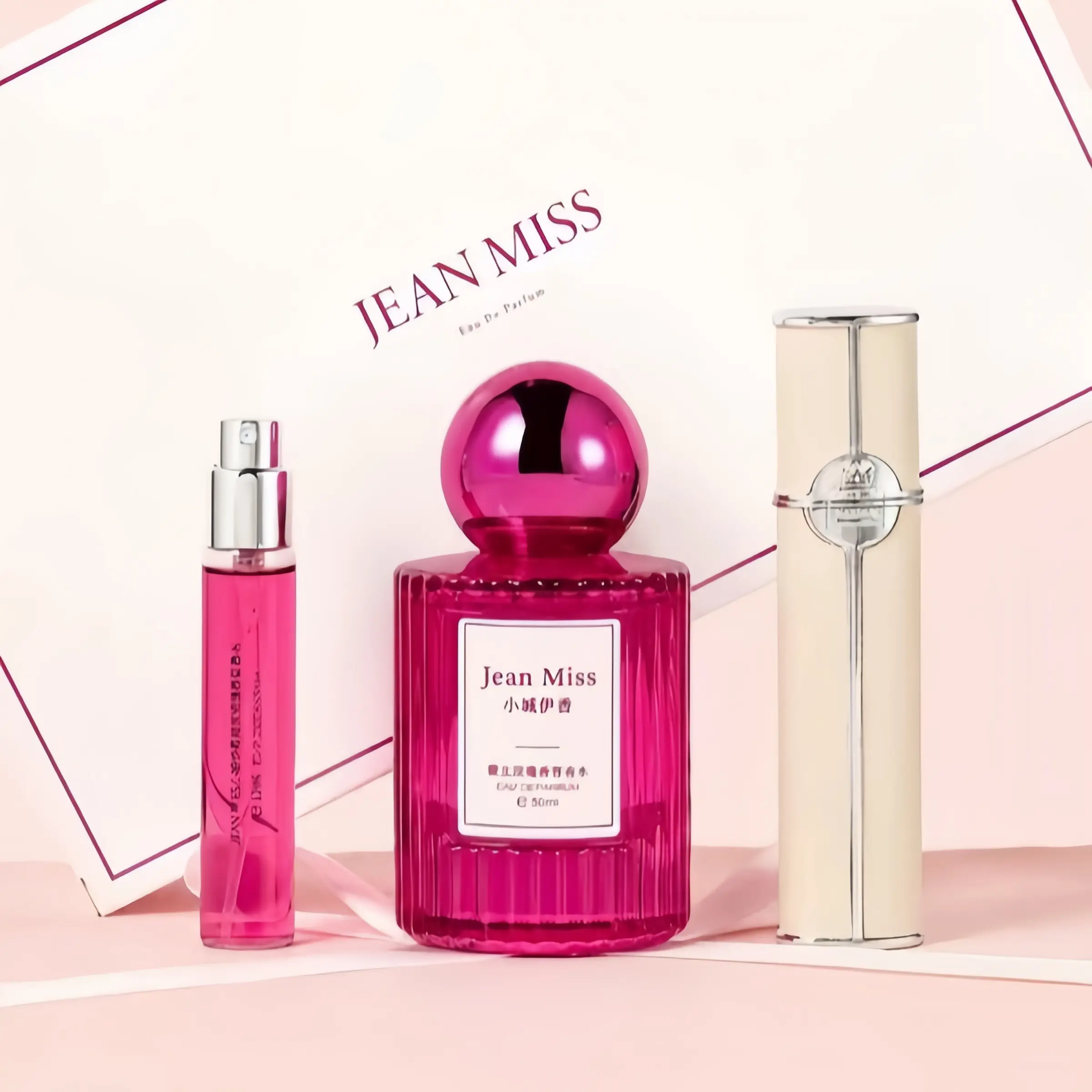 JEAN MISS Rose Perfume Gift Box 50ml+12mlwith Portable Spray Case | Oriental Floral FruityWoody Aroma | Litchi Bergamot Blackcurrant RoseCedarwood Musk Honey Notes I  Rose Vibrant for Women, Perfume forWomen for Travel Dating  Long-Lasting Perfume
