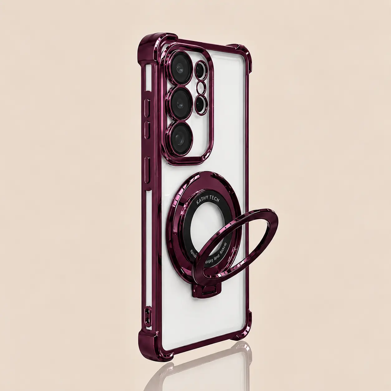 Electroplated Luxury Clear Phone Case for Samsung Galaxy S26,S25,S24,S23,S22,S21,S20,Note20 & iPhone 18 Pro Max 17 Air,16 Plus,15,14,13,12,11 with Ring Stand Holder 4-Corner Shockproof Camera Protective Cove.985