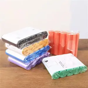 100 small trash bags — 4-gallon trash bags for office and bedroom; bathroom trash bags; liners for trash cans; cleaning supplies trash bags; colorful; 5 rolls Plastic Bags