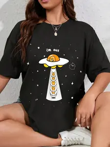 100% Cotton Unisex Gudetama Spaced Out Tee Shirt T-Shirt
