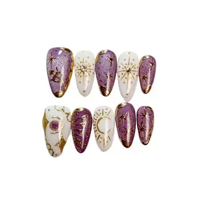 NailBee Mystic Zodiac Purple Galaxy Press On Nails