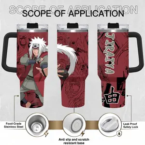 [Naruto] Jiraiya The Toad Sage Legendary Sannin 40oz Tumbler With Handle – Anime Gaming Style Stainless Steel Cup, Insulated Iced Coffee Travel Mug, Gift For Otaku & Anime Fans