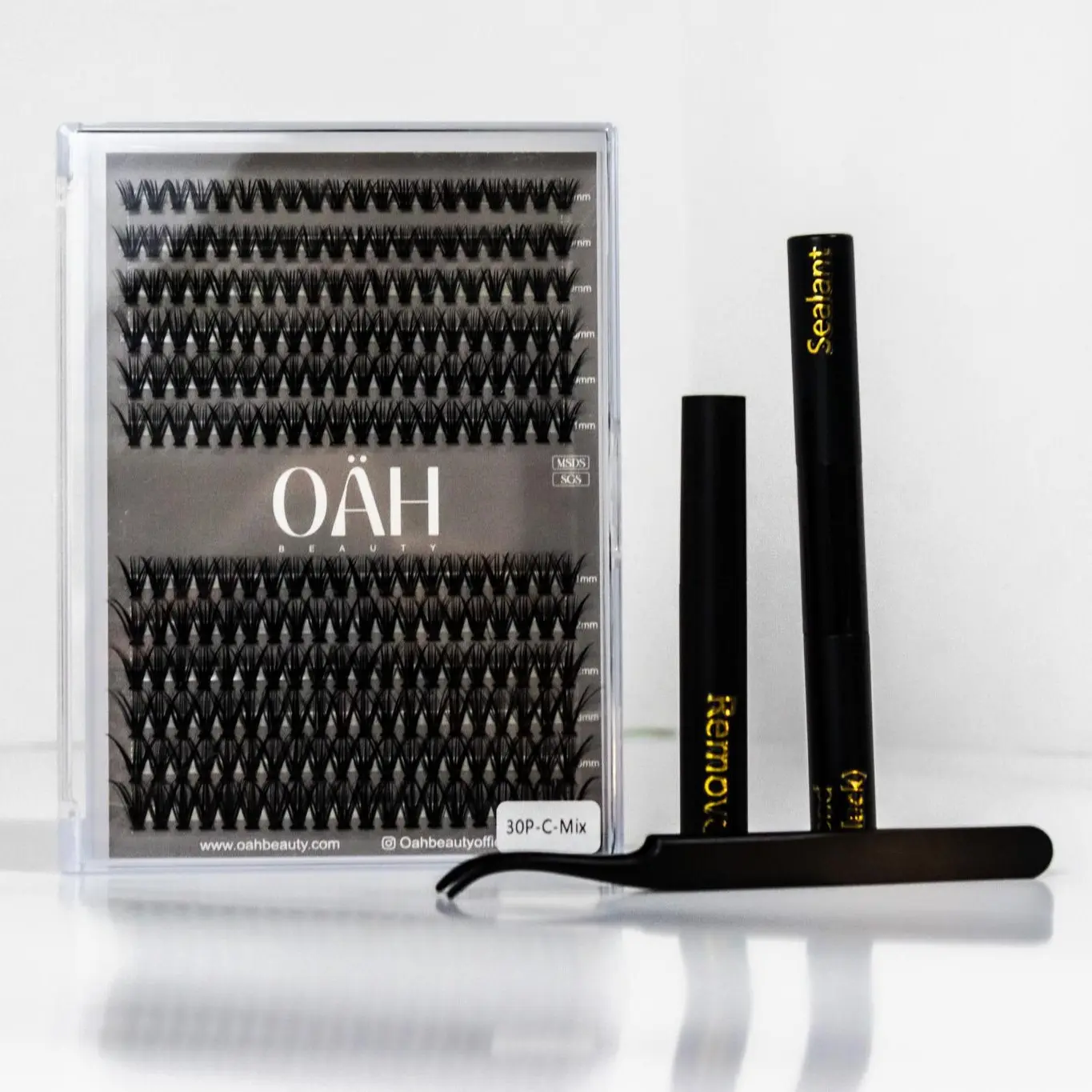 OAH BEAUTY Lash Cluster Kit 30P C curl Mix 8-14mm for Beautiful Lash Extension