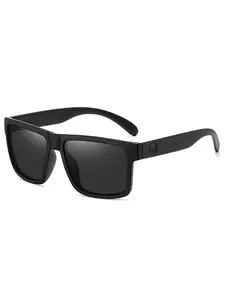 Polarized Sunglasses with American Flag Design, Retro Color Film Shades, Unisex Outdoor Driving Glasses, Fashionable Square Blue Lens