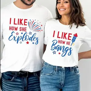 She Explodes He Bangs Funny Couple 4th Of July Shirts, Matching Couple Shirt, Love Shirt, Gift Idea For Couple