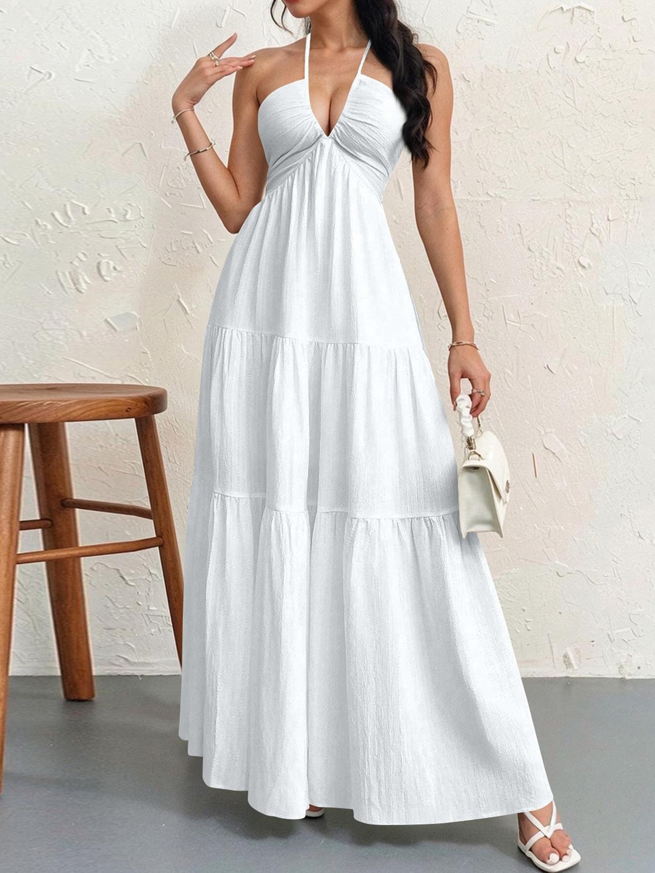 Women's Plain Dress, Summer Clothes Women, Casual Basic Loose Fit Sleeveless Dress for Beach Holiday Vacation, Ladies Summer Clothes, Women's Clothing, Dresses for Party, Minimalist A Line Dress