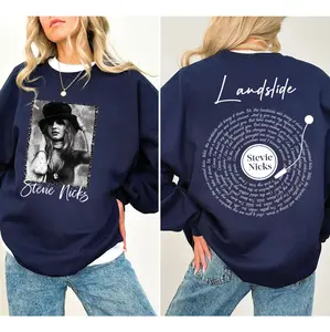 Landslide Song Lyric T-Shirt, Fleetwood Mac Vinyl Record Inspired Tee, Two-Sided Vintage Rock Tee, Fleetwood Mac Inspired Music Shirt