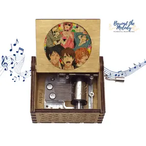 Beyond The Melody "Yarichin B Club" Wooden Music Box Hand-Cranked Musical Keepsake for Kids & Travel Lovers Eco-Friendly & Compact Design