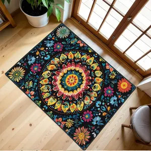 Bohemian Style Welcome Door Mat, Durable Washable Material, Fashion Pattern, Home Entrance Decor, Front Door Welcome Rug, Boho Runner Rug, Boho Floral Rug, Floral Print Rug
