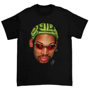 #TikTokShopRestock  Plus Size Dennis Rodman Zig Zag Green Hair Rodzilla Hollywood 90's Vintage Design T-Shirt