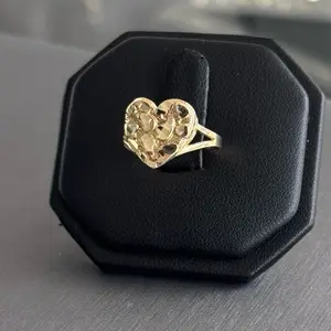 14K gold nugget Ring heart