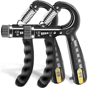 Grip Strength Trainer, Plastic, 2 Pack 11-132 lbs, Forearm Strengthener, Hand Squeezer Adjustable Resistance, Hand Grip Strengthener for Muscle Building and Injury Recovery