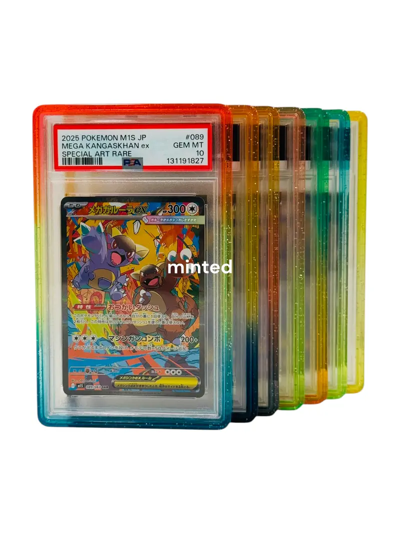 graded pikachu card Graded Card Frame Display (Fits PSA) Vertical / 5 Pack / Multi Color