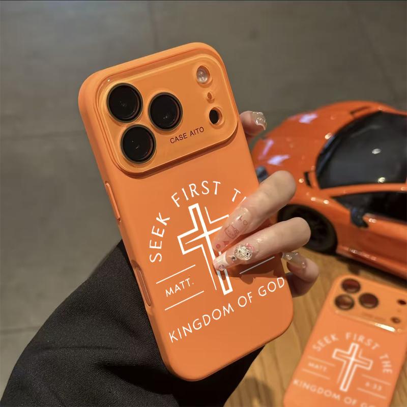 Seek First The Kingdom Of God Graphic Phone Case And Scripture Mark Matt.6:33 Adopts Soft Skin-Friendly Liquid Silicone Material, Featuring A Smooth Matte Surface That Effectively Resists Fingerprints For iPhone 12,13,14,15,16,17