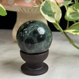 Kambaba Jasper Spheres - High-Quality Rainbow Moonstone with Polished Smooth Finish, Unique Patterns & Iridescent Flashes for Spiritual and Decor Use