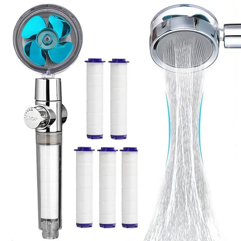 High-pressure Shower Head, 1 Count Handheld Shower Head with 5 Filters, Bathroom Accessories for Washroom