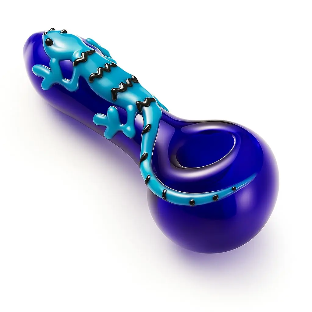 4" Gorgeous PipESet, Blue Purple Collectible Straw with Cleaner Tool Brush Zipper Bag Gift