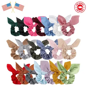 20 Pack Satin Scrunchies for Thick Hair, Hair Ties with Bow